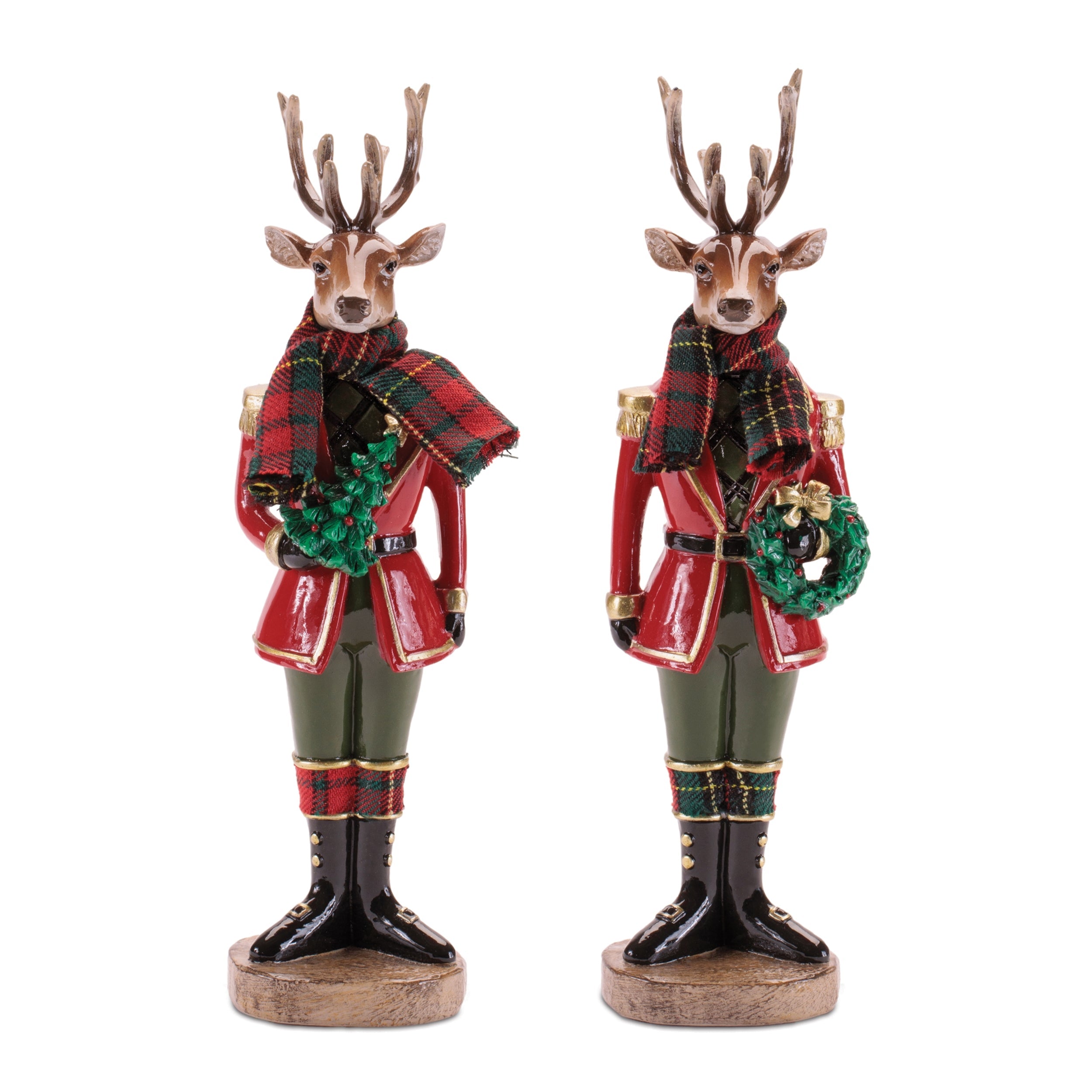 Plaid Deer Nutcracker Figurines (Set of 4)