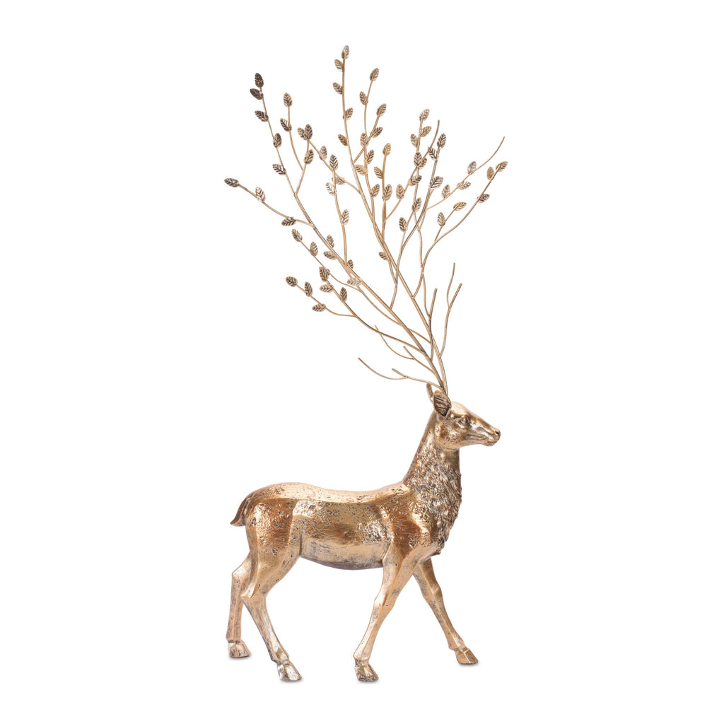 Deer Figurines with Branch Antlers (Set of 2)