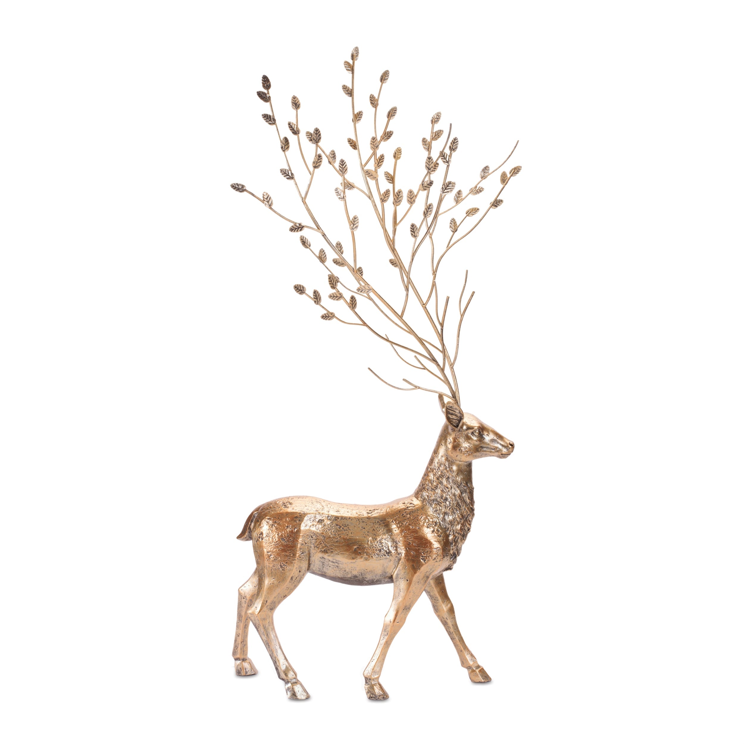 Deer Figurines with Branch Antlers (Set of 2)