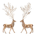 Deer Figurines with Branch Antlers (Set of 2)
