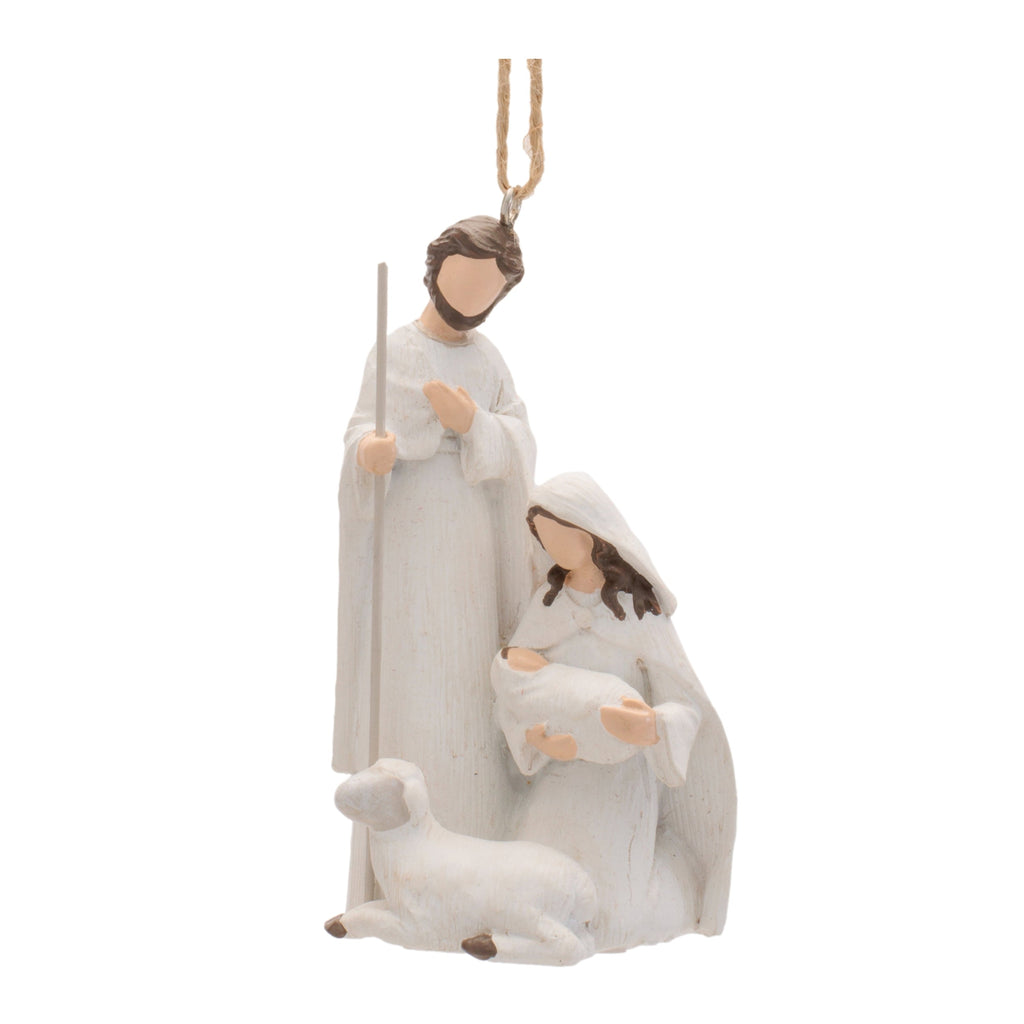 Holy Family Nativity Ornament with Lamb (Set of 6)