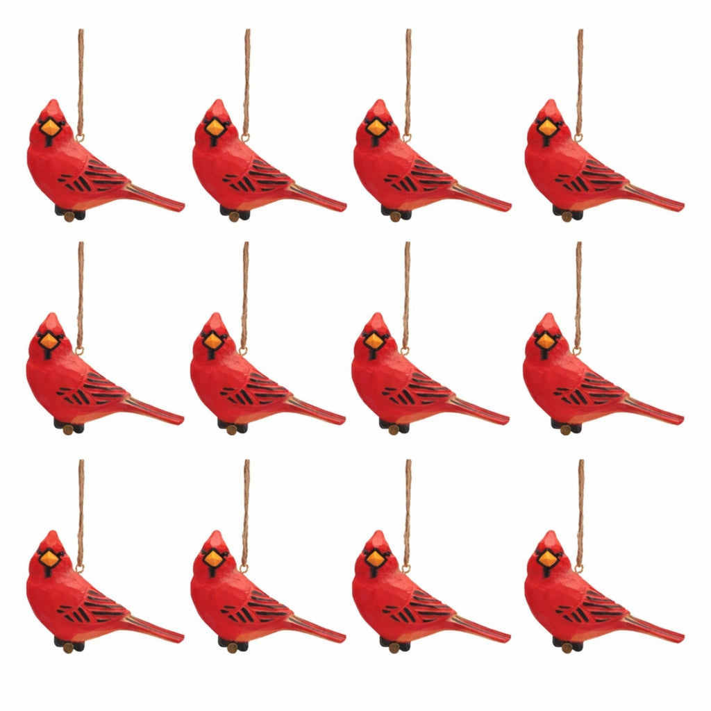 Resin Cardinal Ornament Set of 12