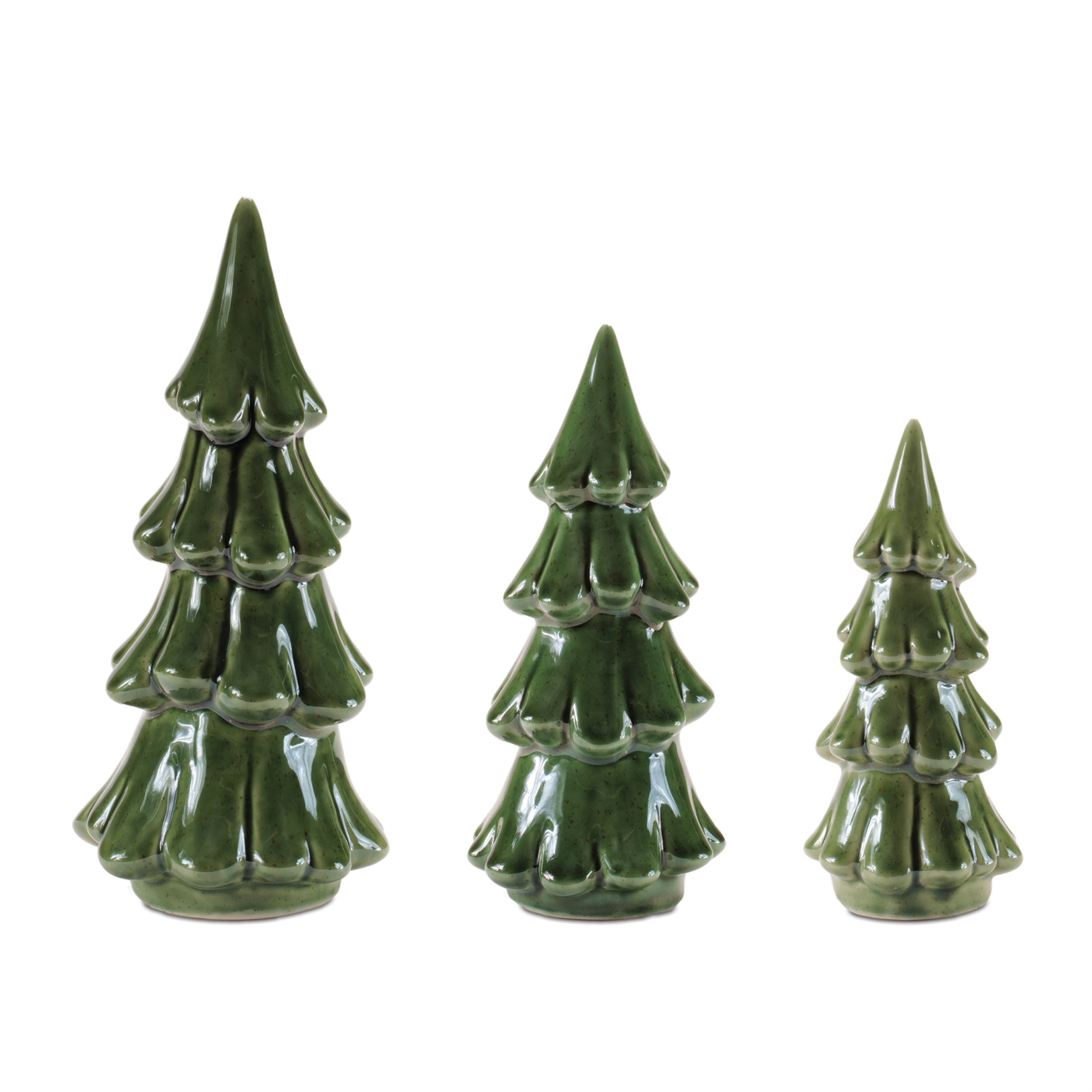 Scalloped Ceramic Pine Tree (Set of 3)