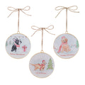 Dog Disc Ornament Set of 12