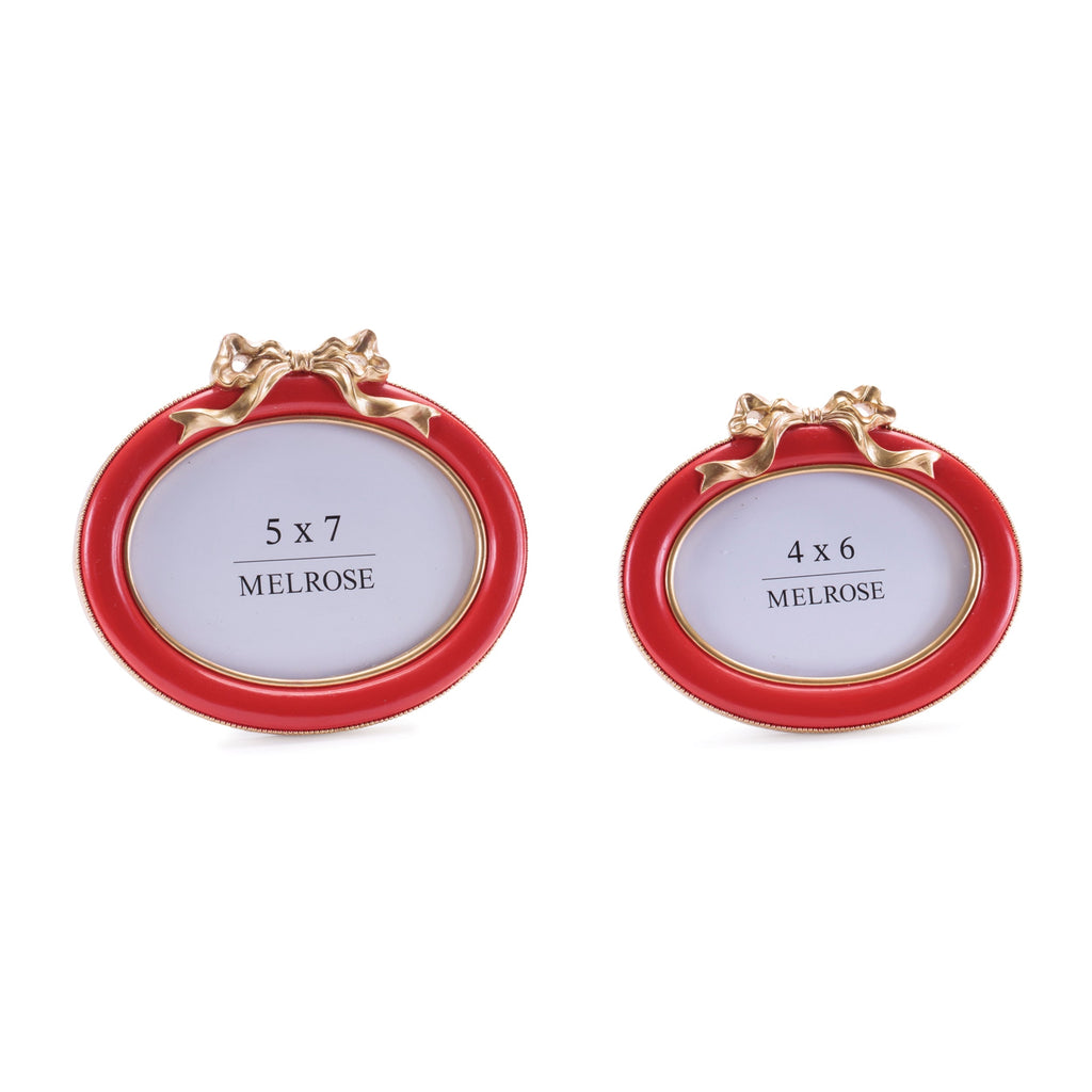 Red Oval Bow Photo Frames (Set of 2)