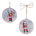 Vintage Santa Disc Ornament (Set of 12)