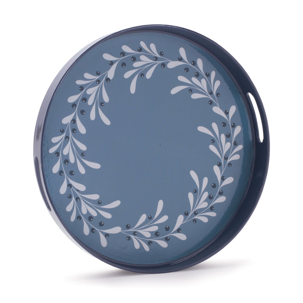 Winter Botanical Wreath Tray 13.5"D