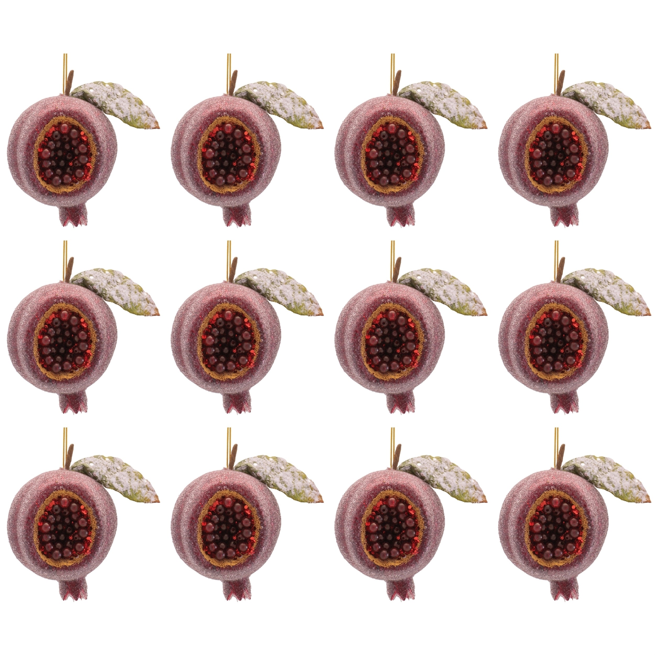 Jeweled Pomegranate Ornament (Set of 12)