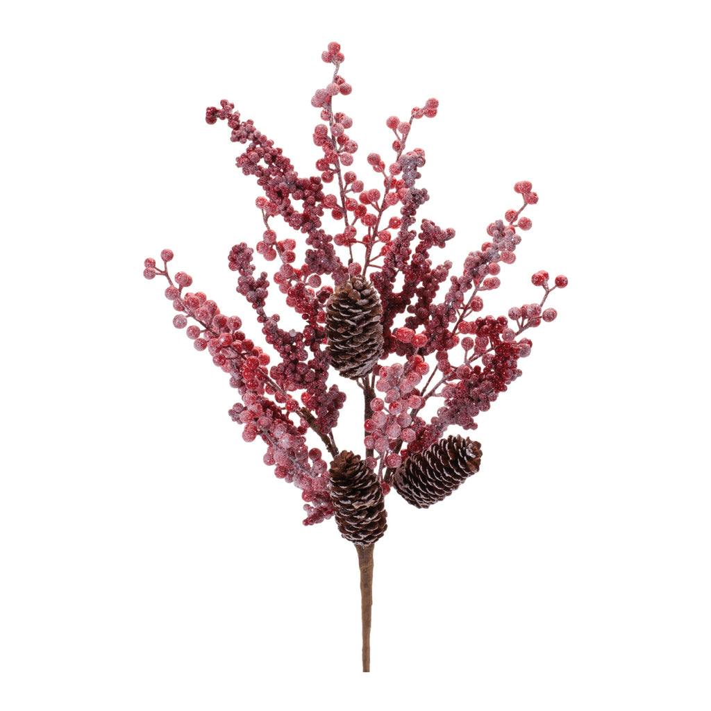 Frosted Pinecone Berry Spray (Set of 2)