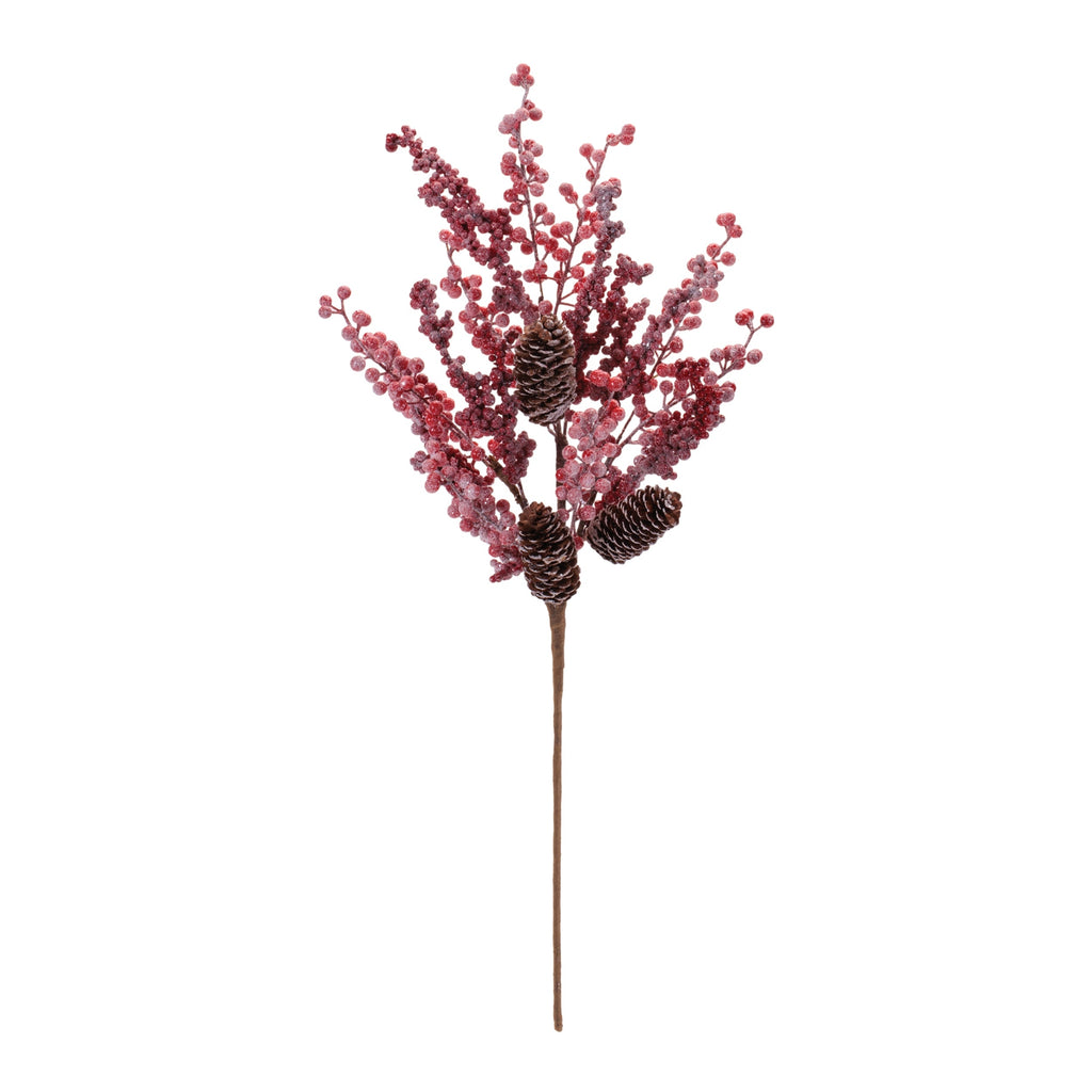 Frosted Pinecone Berry Spray (Set of 2)