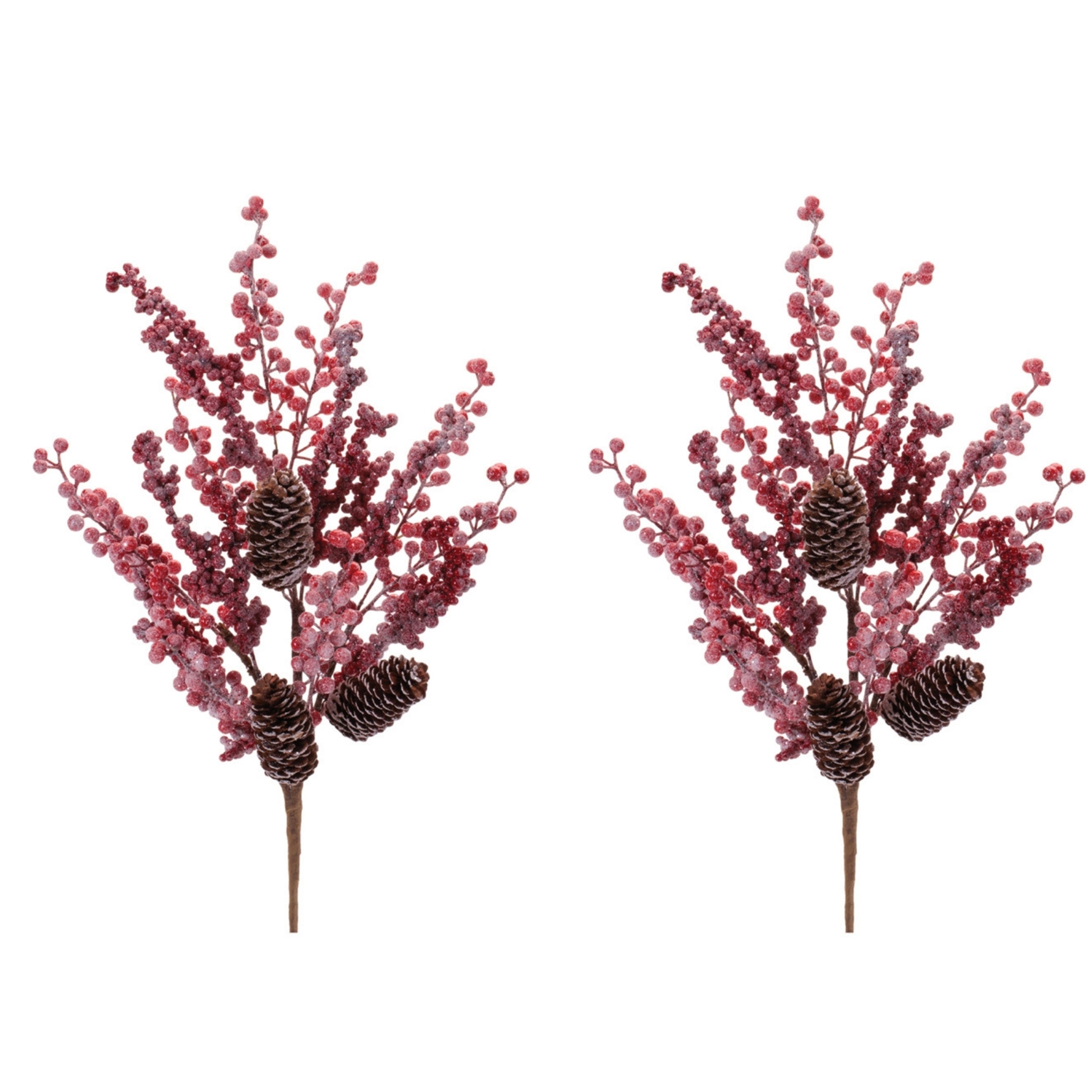 Frosted Pinecone Berry Spray (Set of 2)