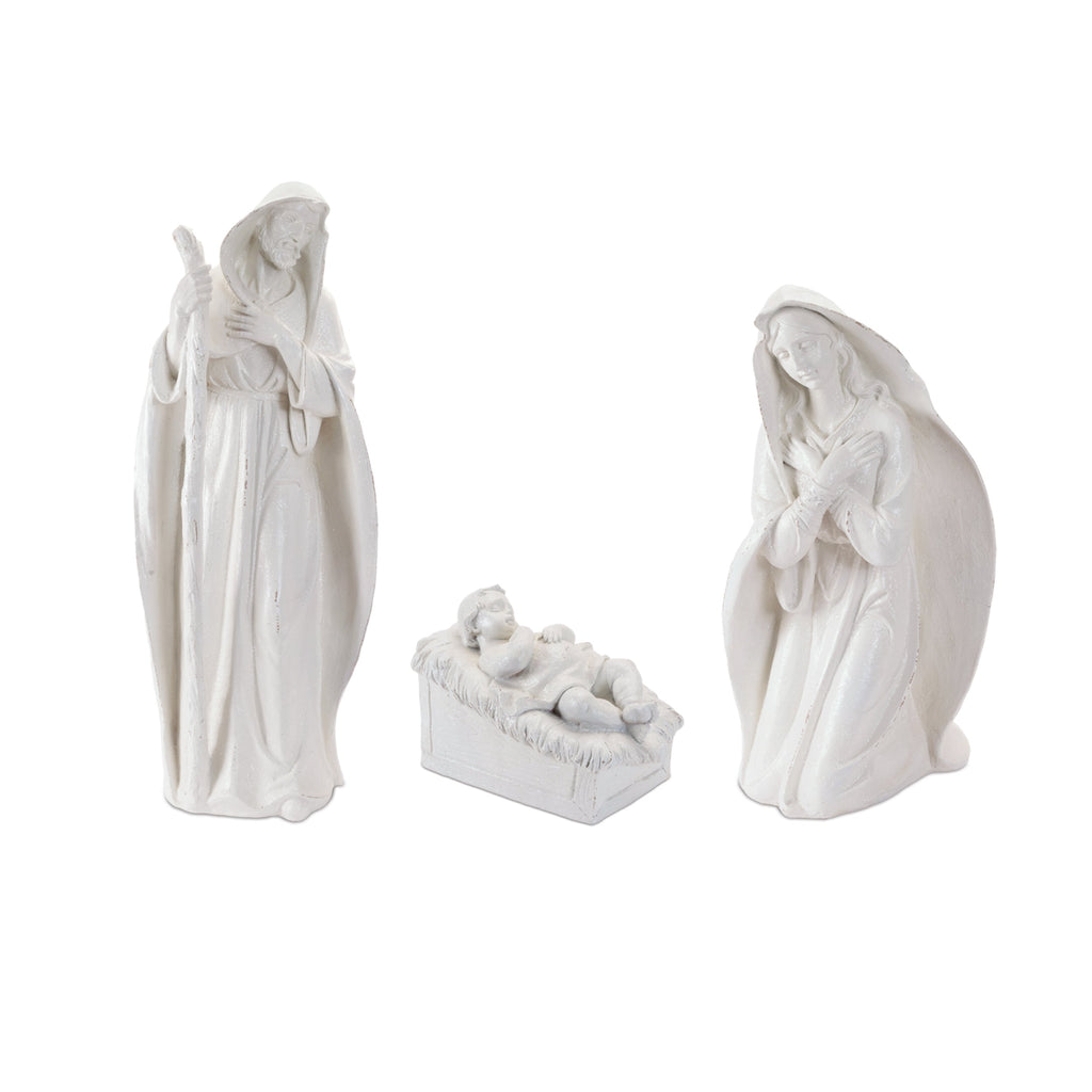 Glittered Holy Family Figurines (Set of 3)