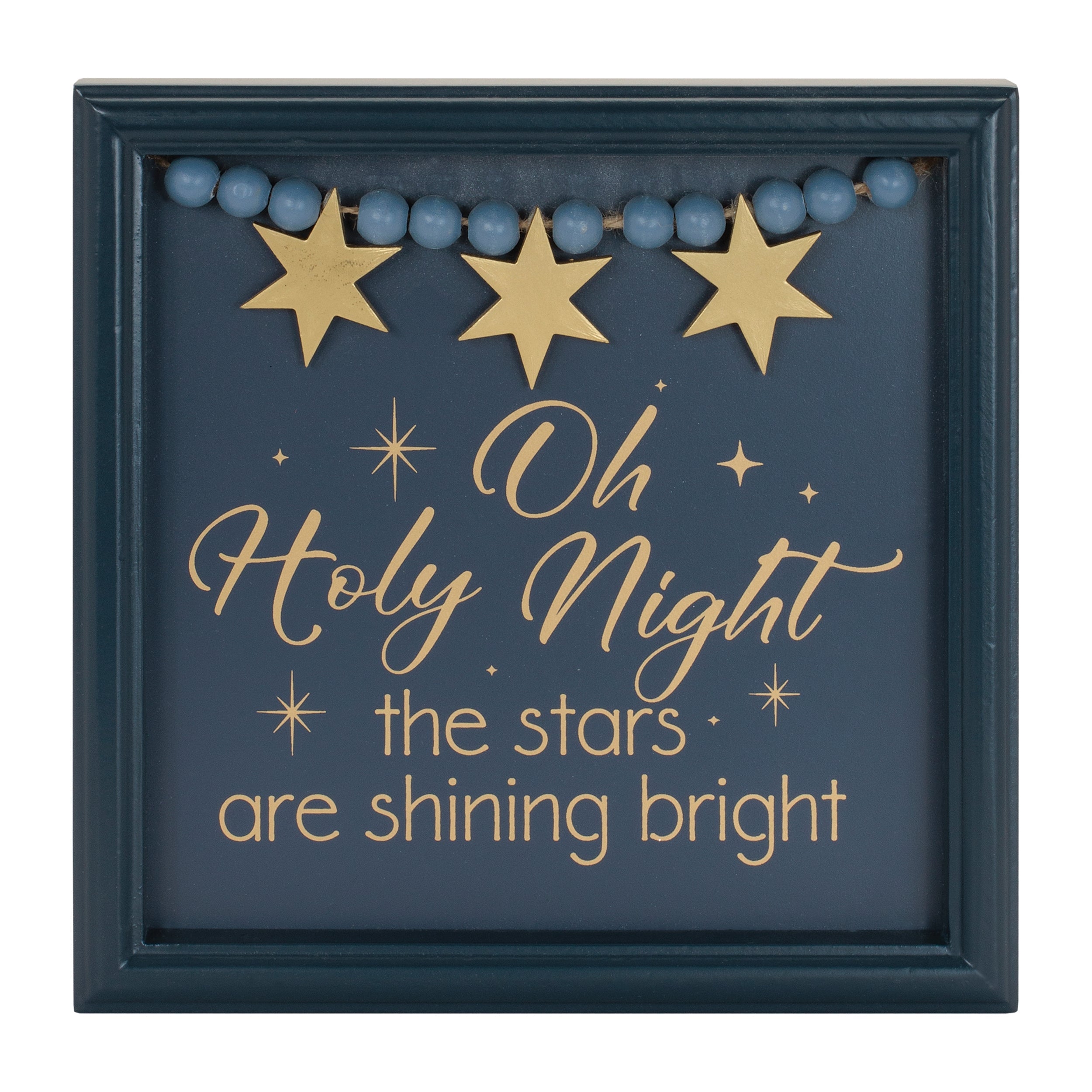 O Holy Night Star Quote Plaque 7.75"SQ