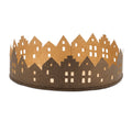 Cut Metal Village Candle Holder 9.75"D