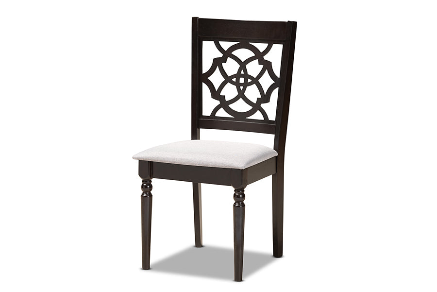 Baxton Studio Alma Modern and Contemporary Grey Fabric Upholstered and Dark Brown Finished Wood 5-Piece Dining Set