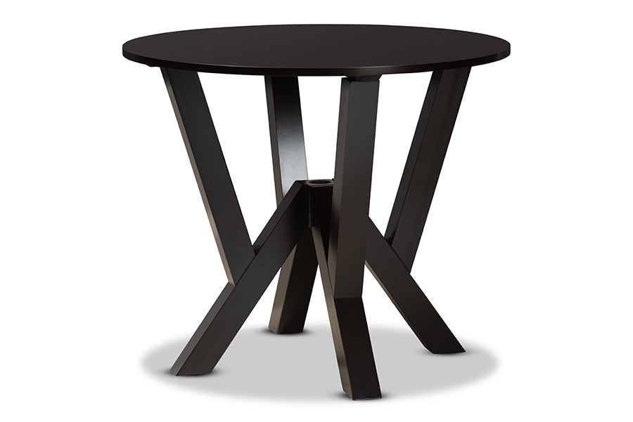 Baxton Studio Alma Modern and Contemporary Grey Fabric Upholstered and Dark Brown Finished Wood 5-Piece Dining Set
