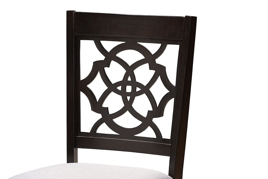 Baxton Studio Alma Modern and Contemporary Grey Fabric Upholstered and Dark Brown Finished Wood 5-Piece Dining Set