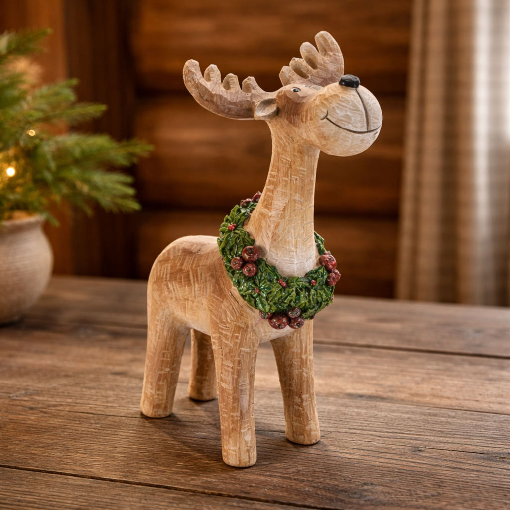Whimsical Moose with Wreath 11.5"H