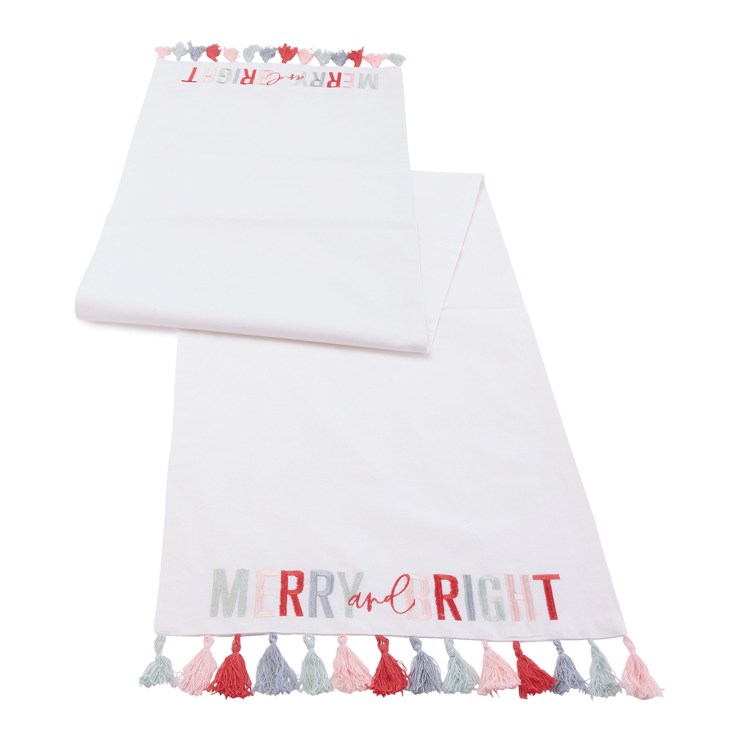 Merry and Bright Tassel Table Runner 72"L