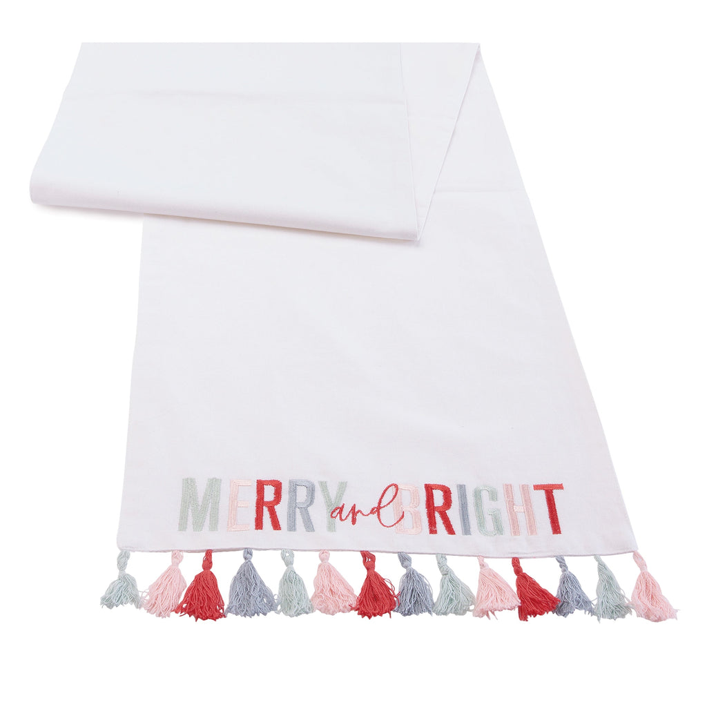 Merry and Bright Tassel Table Runner 72"L