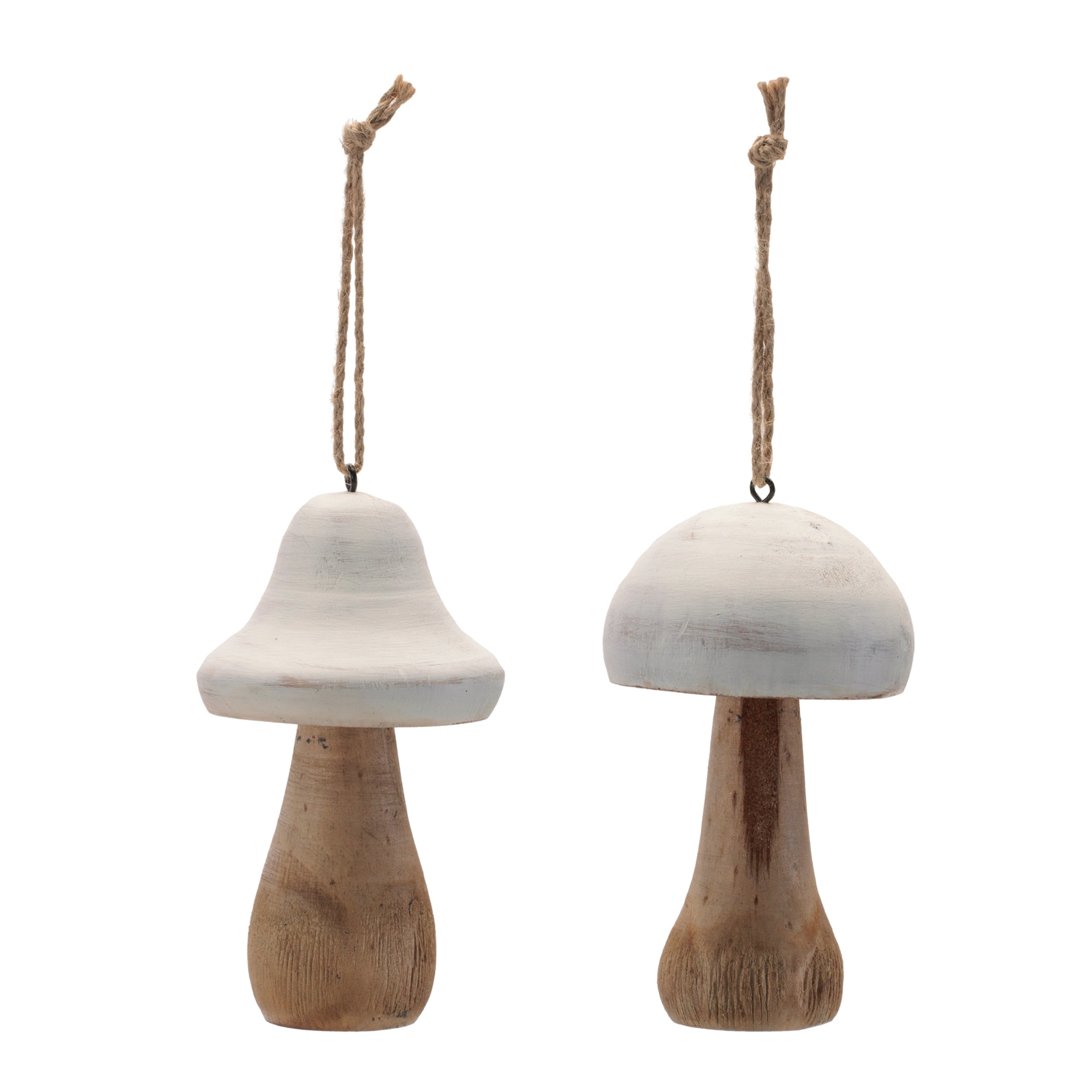 Wood Mushroom Ornament Set of 4