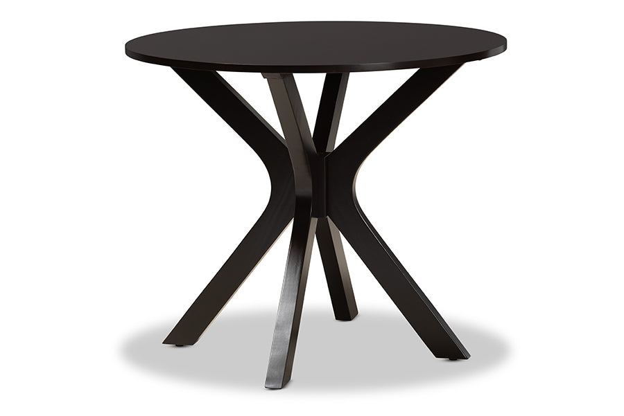 Baxton Studio Callie Modern and Contemporary Grey Fabric Upholstered and Dark Brown Finished Wood 5-Piece Dining Set