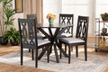Baxton Studio Callie Modern and Contemporary Grey Fabric Upholstered and Dark Brown Finished Wood 5-Piece Dining Set