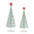 Metal Christmas Tree with Red Star (Set of 2)