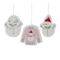 Ceramic Snowman Ornament Set of 12