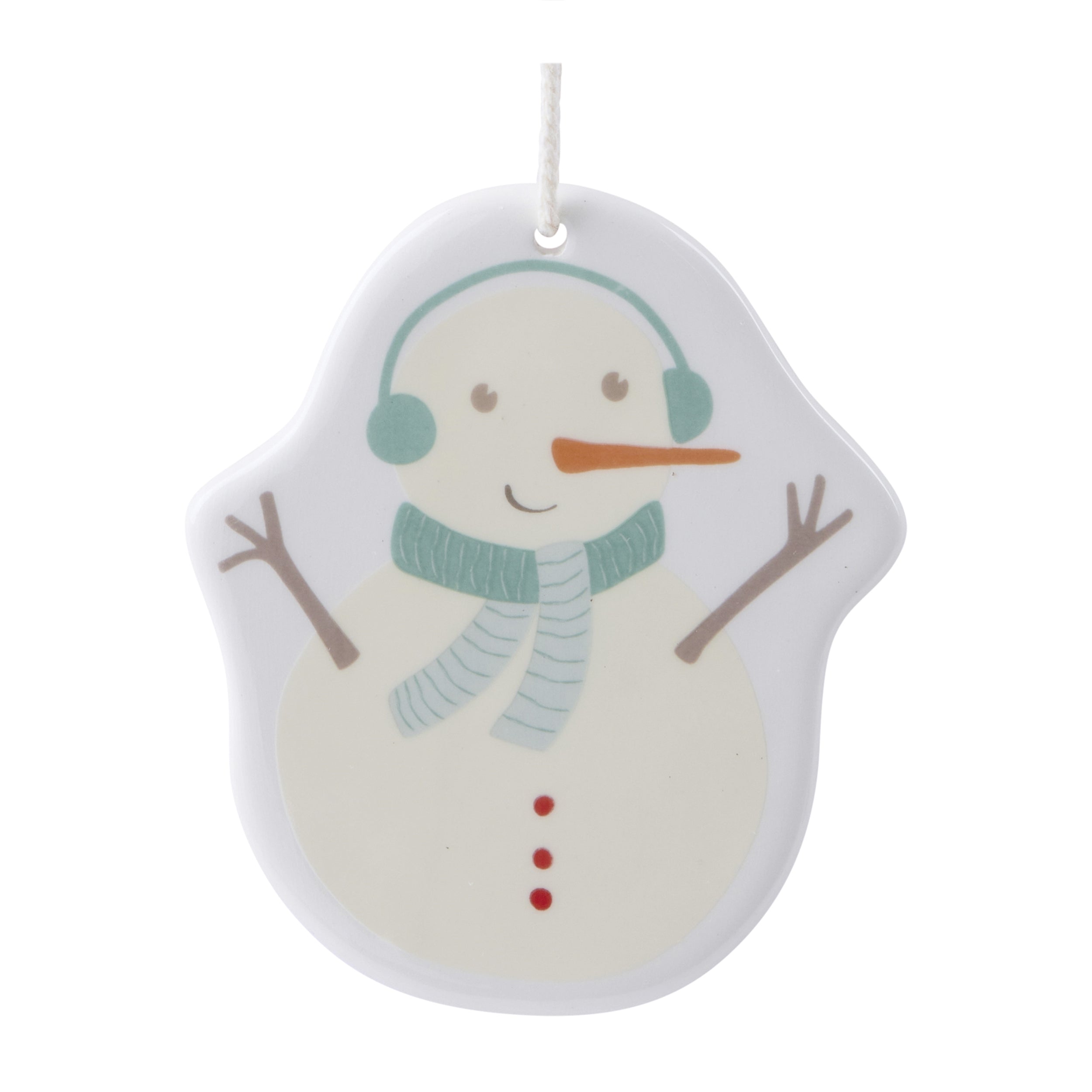 Ceramic Snowman Ornament Set of 12
