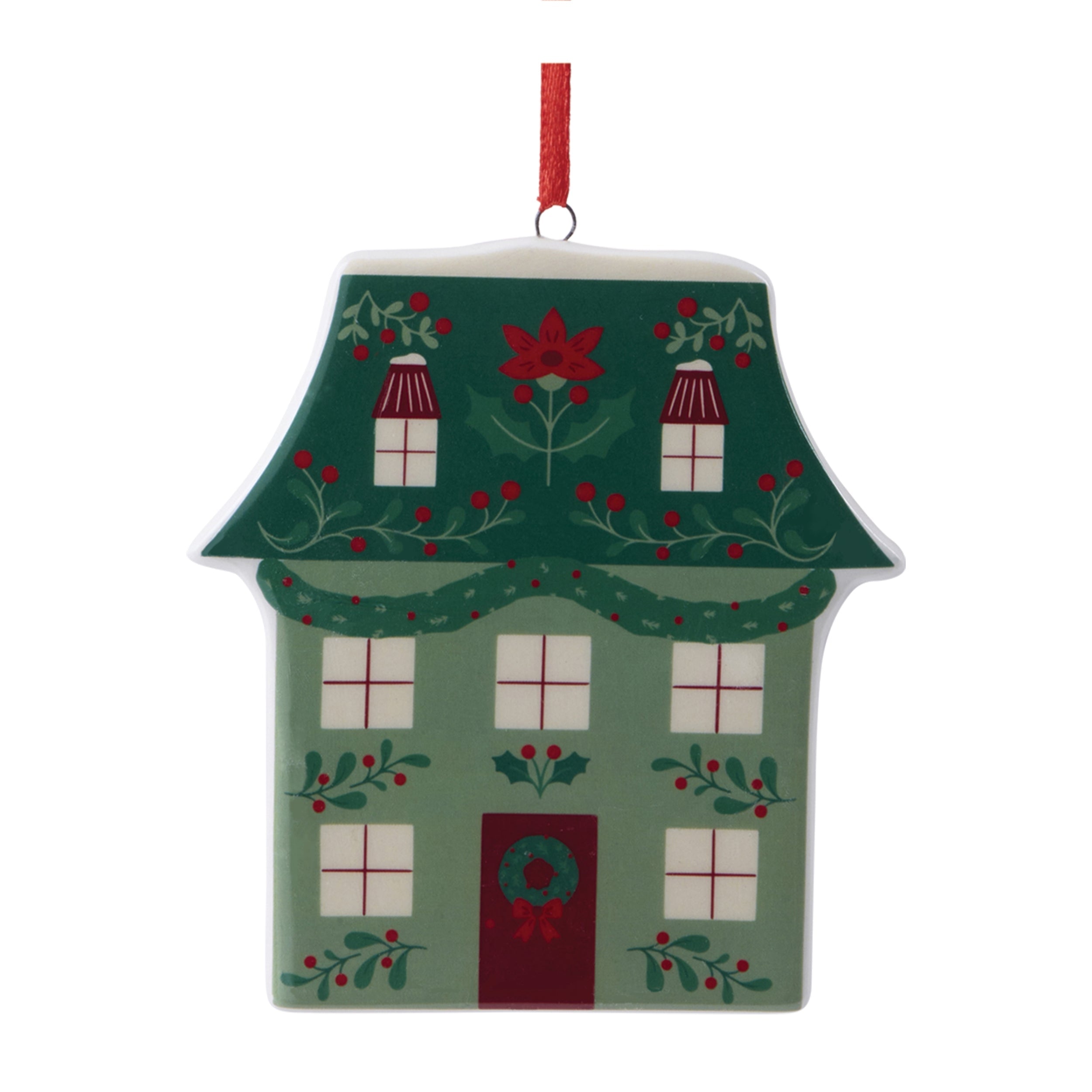 Ceramic House Ornament Assortment Set of 9