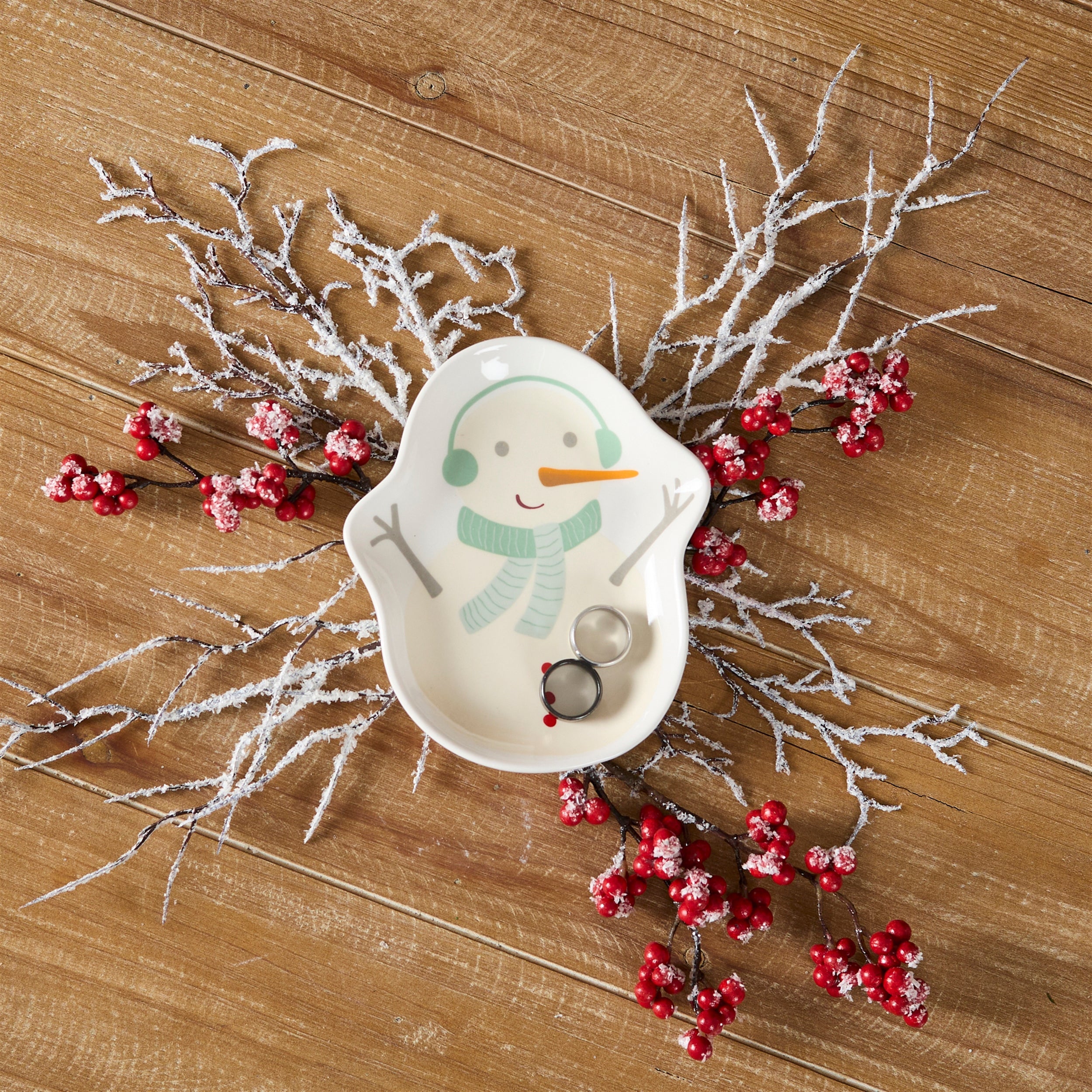 Ceramic Snowman Holiday Trinket Dish (Set of 4)