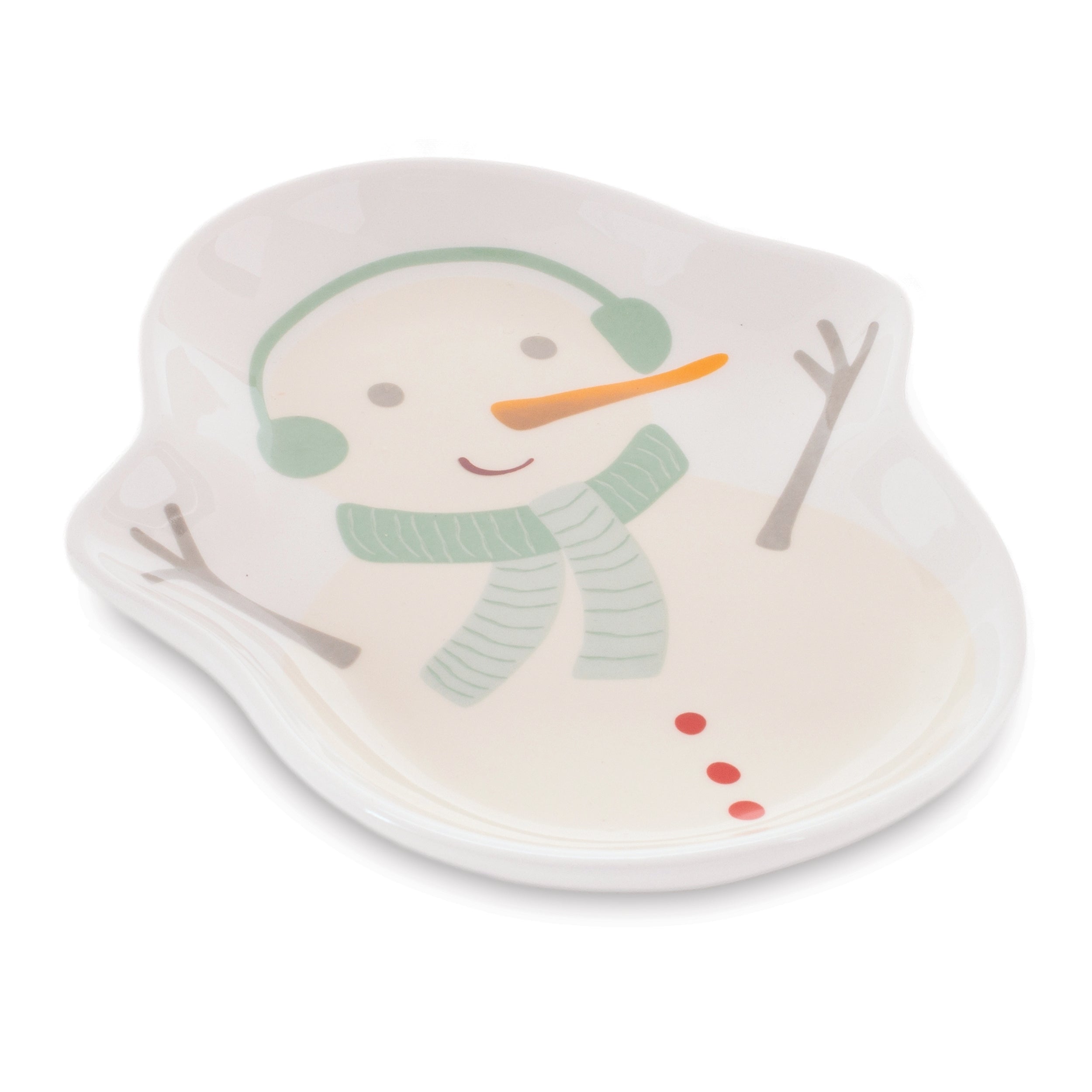 Ceramic Snowman Holiday Trinket Dish (Set of 4)