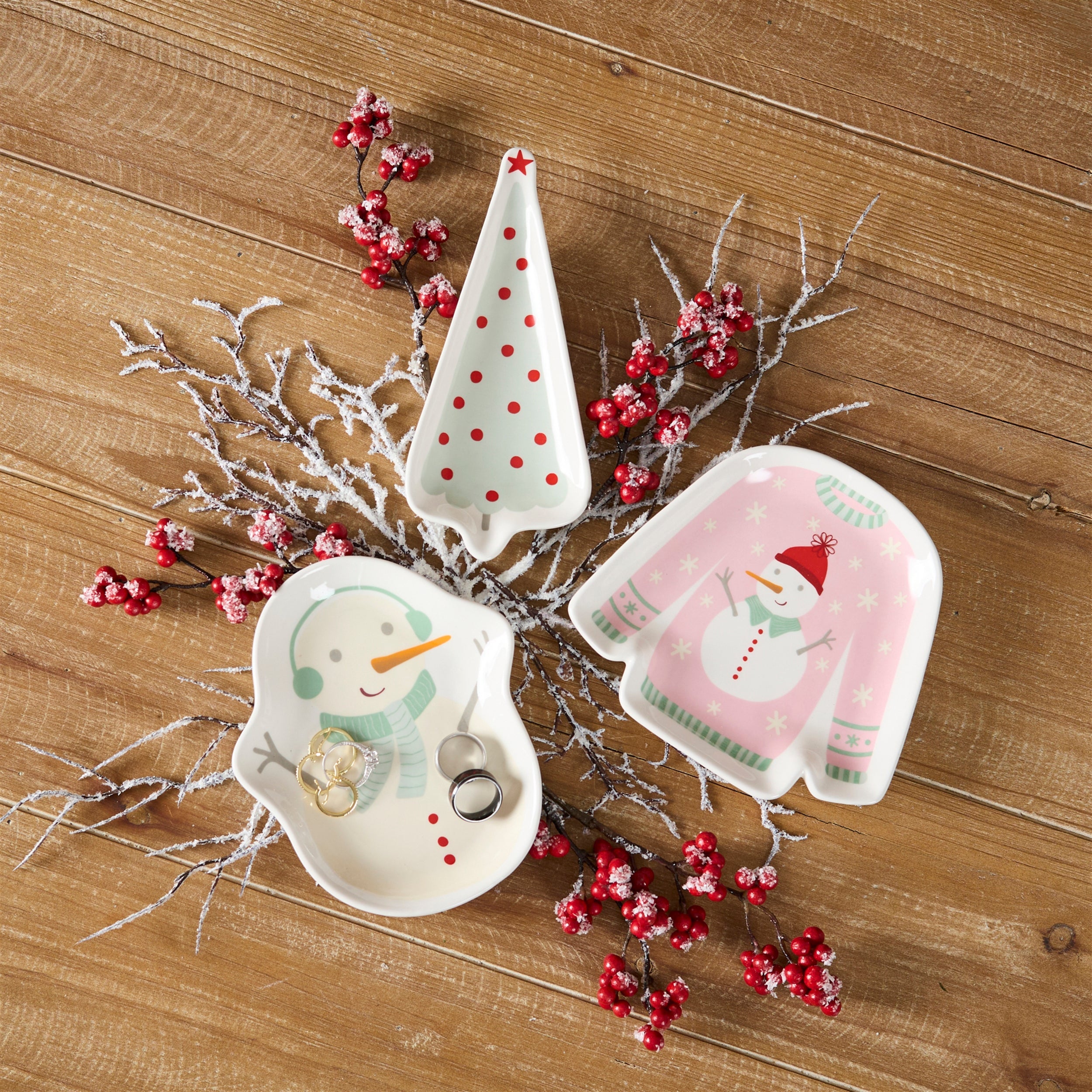 Ceramic Sweater Holiday Trinket Dish (Set of 4)