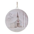 Church Disc Ornament with Holiday Sentiment (Set of 12)