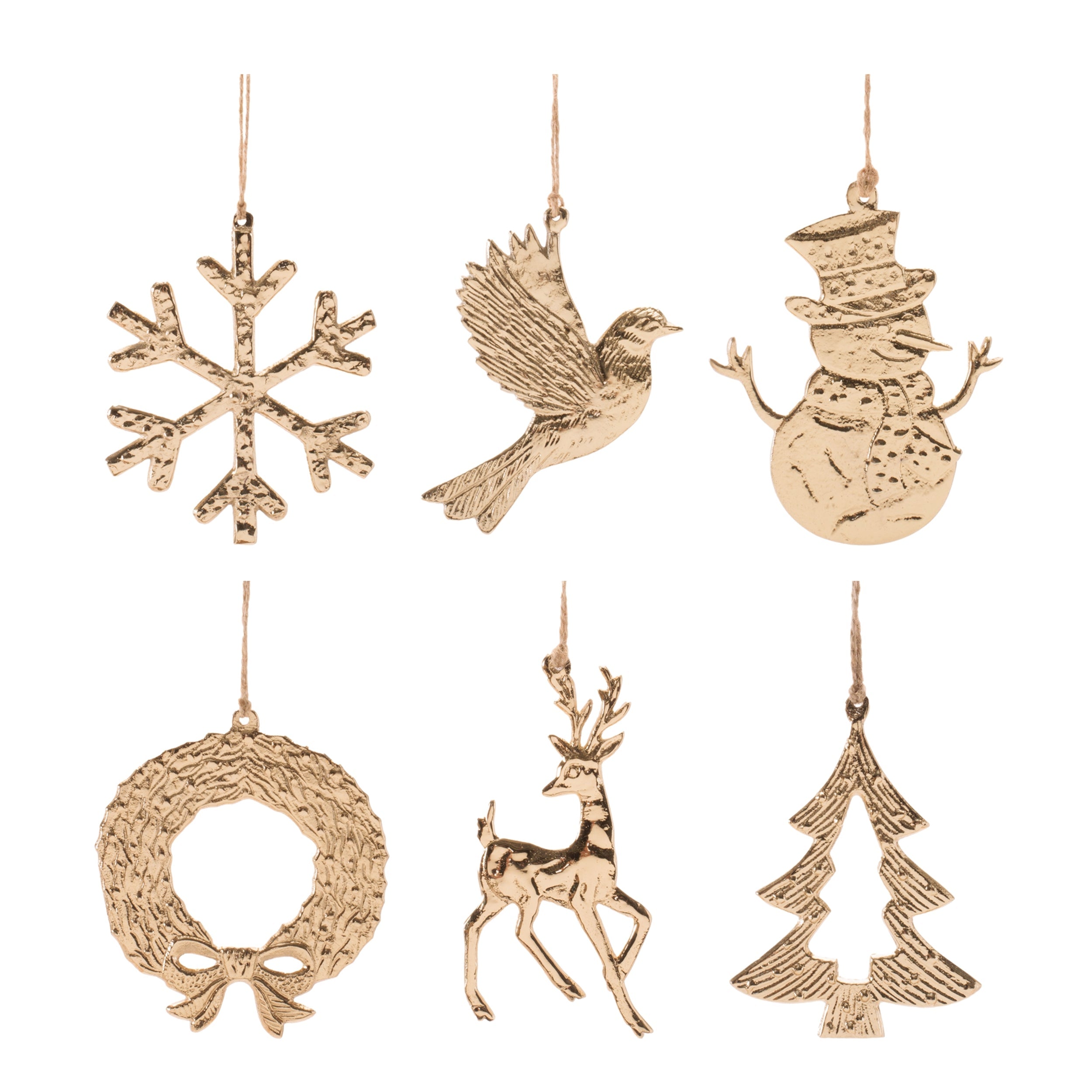 Aluminum Ornament Assortment Set of 6