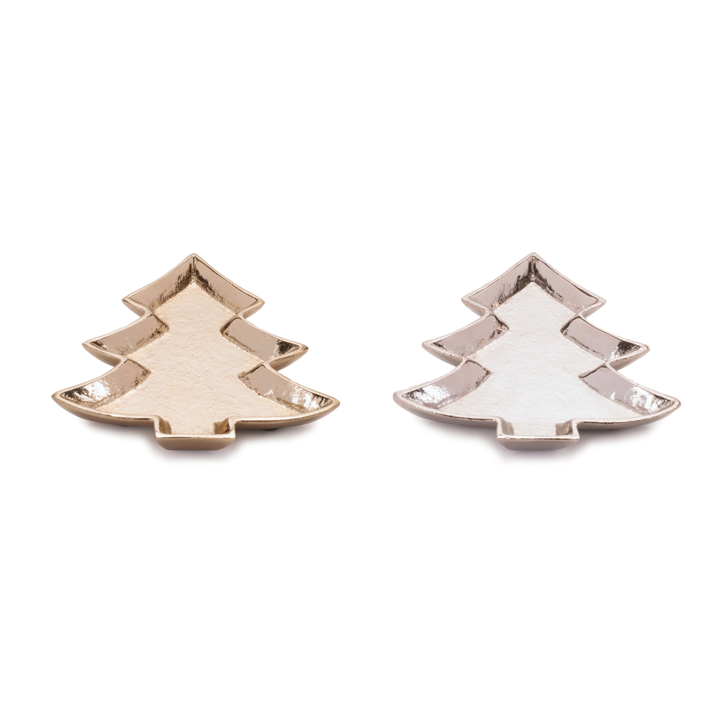 Metal Pine Tree Trinket Tray (Set of 2)
