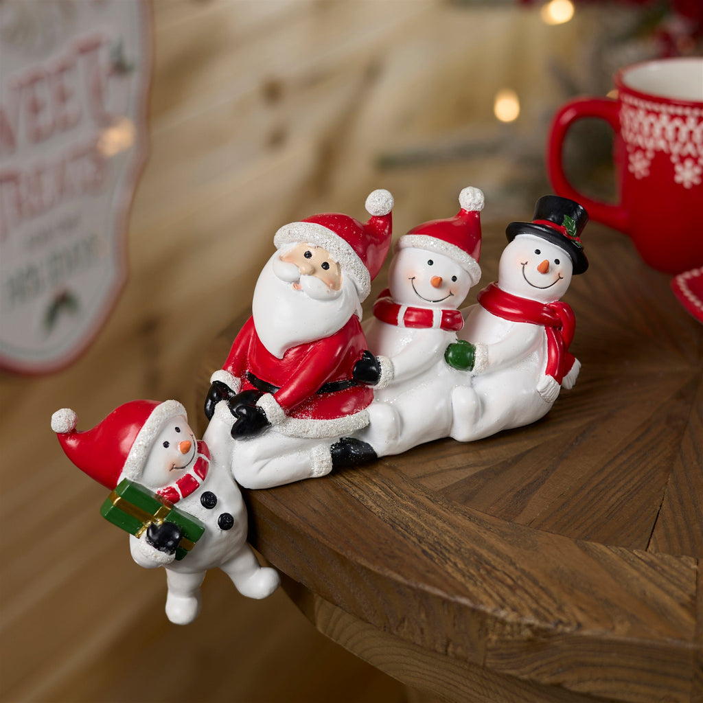 Santa and Snowmen Holiday Figurines (Set of 2)