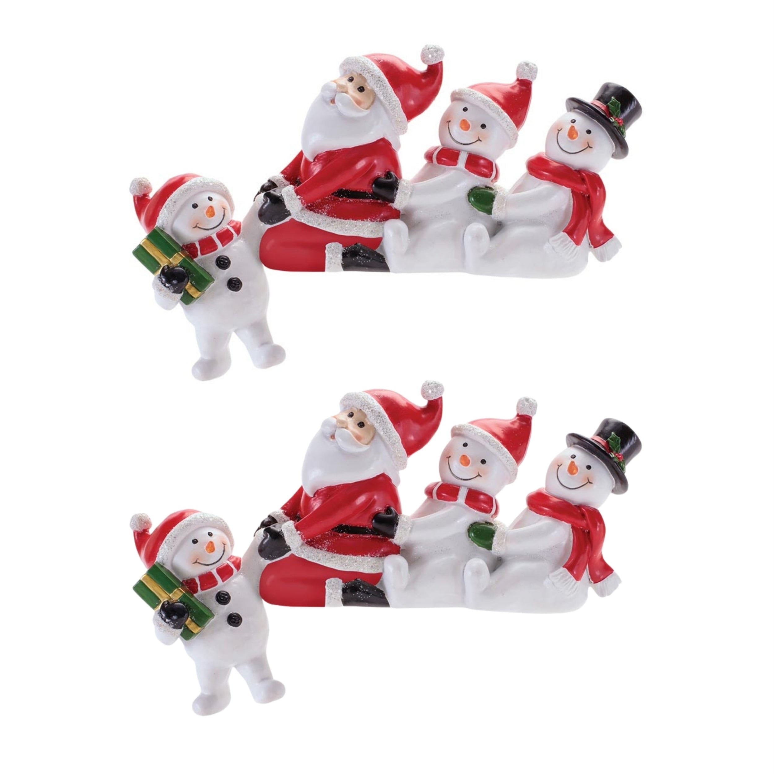 Santa and Snowmen Holiday Figurines (Set of 2)