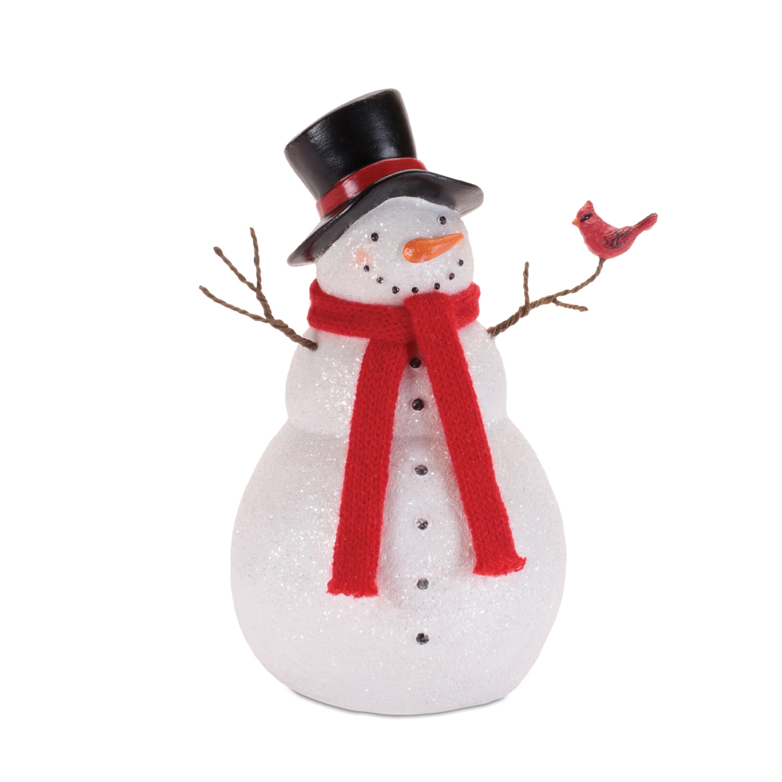 Holiday Snowman with Scarf and Cardinal Birds (Set of 2)