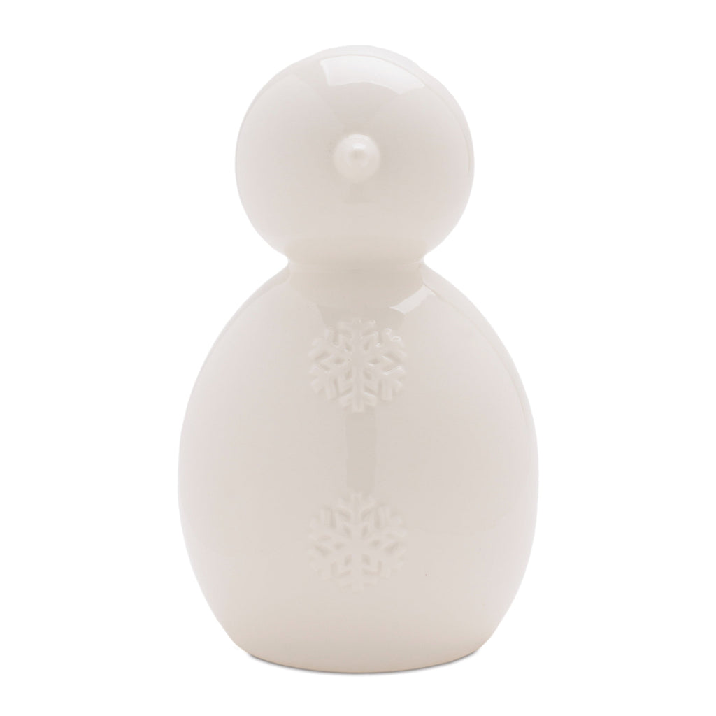 Snowman Figurines with Snowflake Detail (Set of 2)