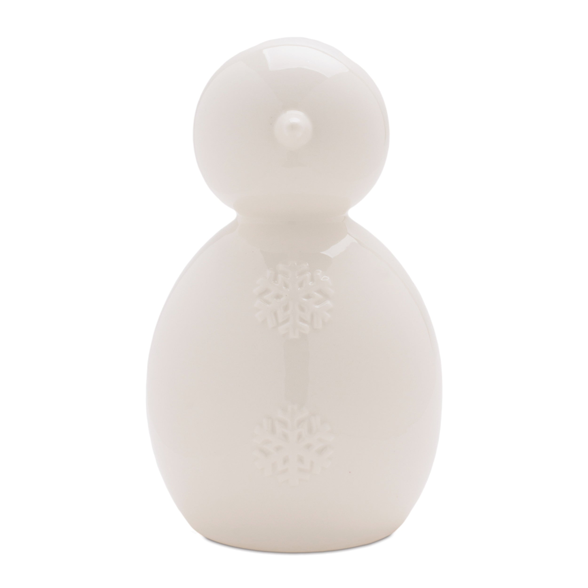 Snowman Figurines with Snowflake Detail (Set of 2)
