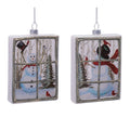 Glass Snowman Window Ornament Set of 6