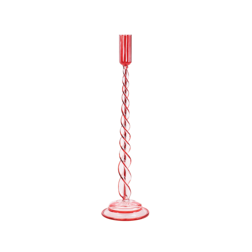 Twisted Glass Taper Candle Holder (Set of 2)