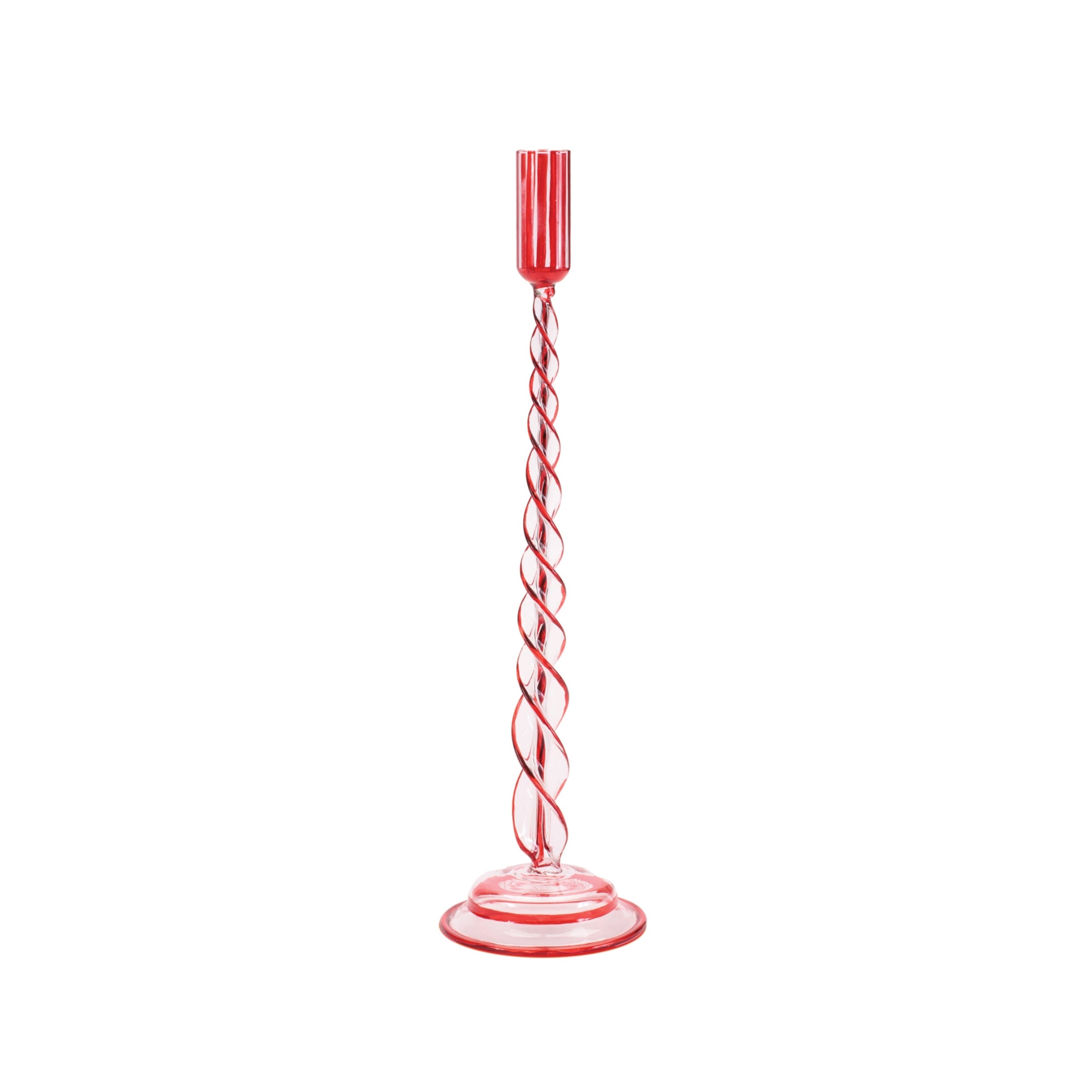 Twisted Glass Taper Candle Holder (Set of 2)