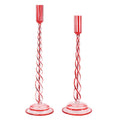 Twisted Glass Taper Candle Holder (Set of 2)