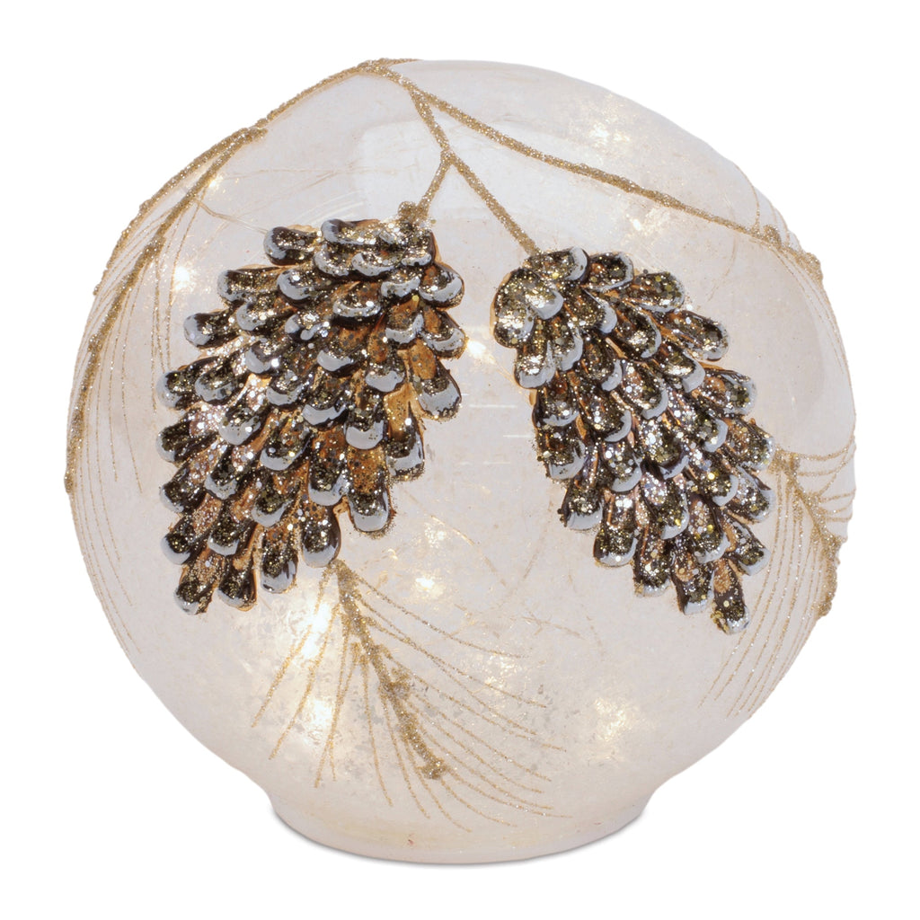 LED Frosted Pine Cone Globe (Set of 2)