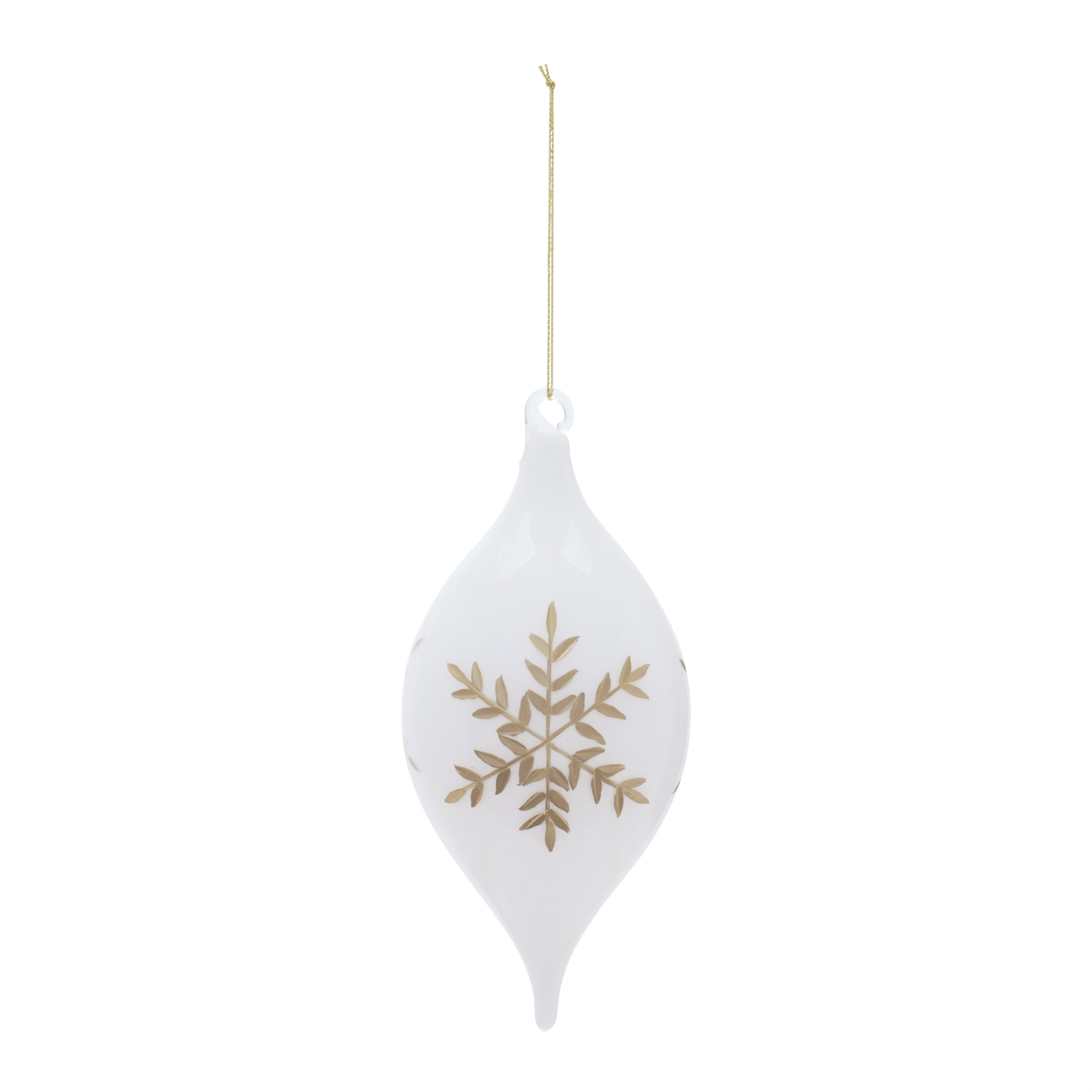 Glass Ornament with Snowflake Set of 6