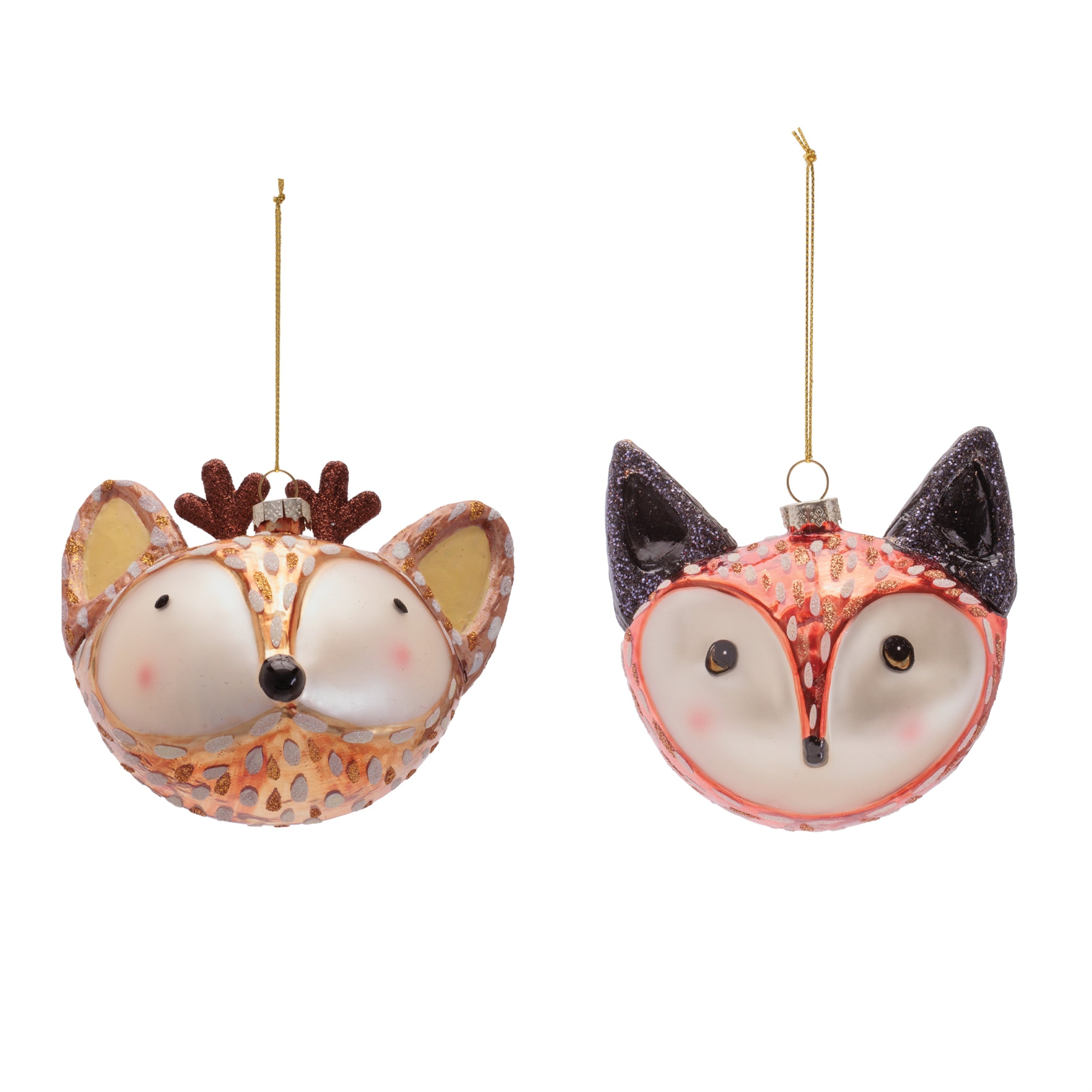 Woodland Animal Glass Ornament (Set of 12)