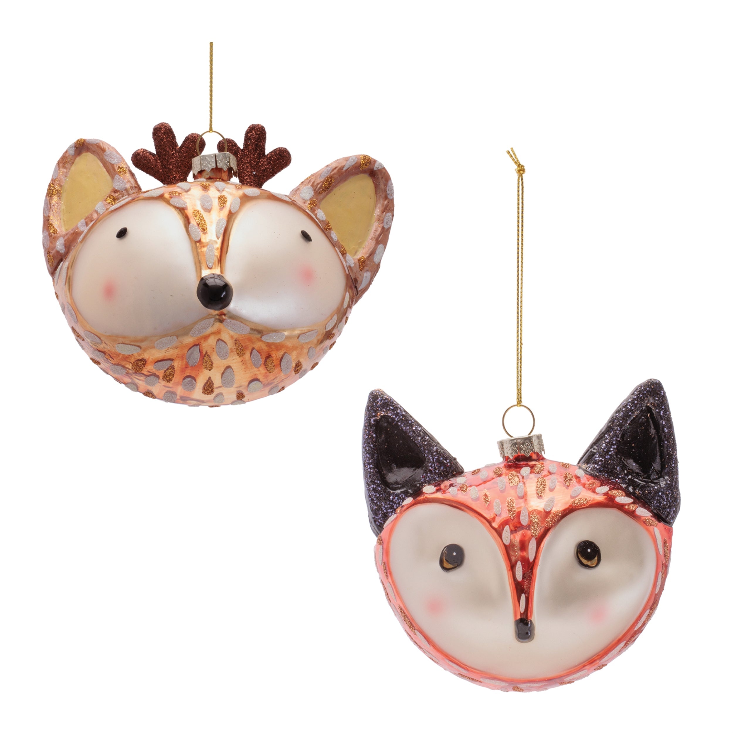 Woodland Animal Glass Ornament (Set of 12)